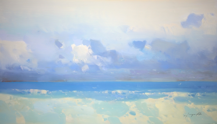 Ocean View, Original oil Painting, Handmade artwork, One of a Kind          